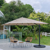 Patio Parasol Base Sets Offset Cantilever Umbrella Sun Shade Rainproof Canopy