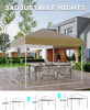 10X10FT Pop Up Canopy Beach Tent Sun Shade with 3 Adjustable Height Sandbags