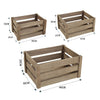 3 Sizes Crate Boxes Storage Fruit Plain Wood Box Display Decorative Craft Crates