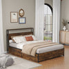 Double/King Size Bed Frame with Storage Headboard, 4 Drawers Platform Slats Bed