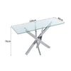 Coffee Dining Table Living Room Furniture Metal Base Tempered Glass Square Desk