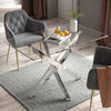 Modern Glass Table Cross X Rectangle Square Side Coffee Dining Table Living Room
