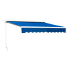 Retractable Manual Awning Canopy Garden Patio Sun Shade Shelter Porch Cover Blue
