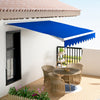 Retractable Manual Awning Canopy Garden Patio Sun Shade Shelter Porch Cover Blue