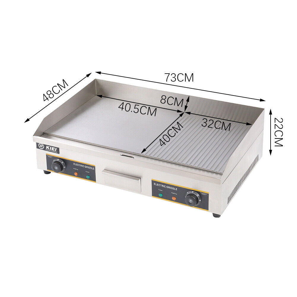 2.9KW/4.4KW Multipurpose Hot Plate Grill Table Top NonStick Griddle BBQ Barbecue