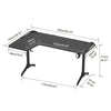 XL Large Gaming Desk Office PC Computer Desk Table RGB Lights Controller Stand