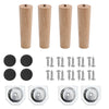 4x Wooden Furniture Round Tapered Feet Legs For Bed Stools Sofa Chair Cabinet UK