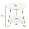 2 Tiers Round Coffee Table Stand Shelf Rack Nightstand for Bedroom Living Room