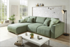 Green Fabric Corner Sofa Double Bed With Storage FREE ASSEMBLY 'Milo' Sofanatic