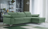 L-Shaped Corner Sofa Bed with Storage Springs Blue Green Grey IDRI New