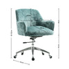 Office Chair Task Adjustable Height Mid Back Swivel Wheels Armrest Crush Velvet