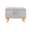 Rectangle Fabric Ottoman Storage Chest Padded Footstool Pouffe Chair Bench Trunk