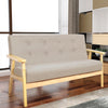 Mid Century Wooden Frame 2 Seater Sofa Small Love Seat Chair Settee Armchair