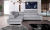 Corner Sofa Bed Storage Sleep Function Velvet Easy Clean Fabric New MADRYT