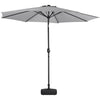 3M Outdoor Garden Parasol Patio Beach Sun Shade Round Umbrella Canopy Crank Tilt