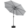 3M Outdoor Garden Round Parasol Sun Shade Patio Hanging Umbrella with Crank Tilt