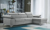 L-Shaped Corner Sofa Bed with Storage Springs Blue Green Grey IDRI New