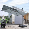 Patio Parasol Base Sets Offset Cantilever Umbrella Sun Shade Rainproof Canopy