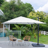Patio Parasol Base Sets Offset Cantilever Umbrella Sun Shade Rainproof Canopy