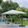 Patio Parasol Base Sets Offset Cantilever Umbrella Sun Shade Rainproof Canopy