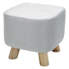 Square Upholstered Footstool Pouffe Stool Small Chair Seat with 4 Wooden Legs UK