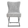 Set of 2 Velvet Dining Chairs with Buttoned Back Upholstered Seat Chorme Legs