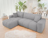 Corner Sofa Bed with Storage Universal Corner Side Cream Velvet Fabric FURYN