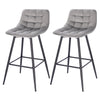 2/4/6x Velvet Padded Bar Stools Breakfast Kitchen Cafe Barstools with Backrest
