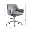Office Chair Task Adjustable Height Mid Back Swivel Wheels Armrest Crush Velvet