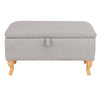 Upholstered Storage Ottoman Chair Stool Footstool Linen Rectangle Pouffe Toy Box