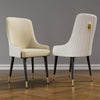 Set 2 Leather Kitchen Dining Chairs Tufted Gold Lion Head Pull Ring Accent Chair