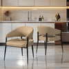 Set of 2 Leather Dining Chairs Modern Kitchen Dressing Room Bedroom Padded Seat