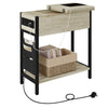 Nightstand End Table Bedside Table with Storage Bag USB Ports Charging Station