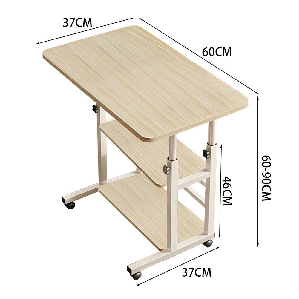 Over Bed Table Storage Shelf Aid Hospital Height Adjustable Laptop Tray Trolley