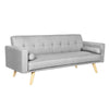 Stylish Linen Fabric Upholstered Clic Clac Sofa Bed 3 Seater Reclining Settee