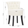 Padded Pouf Stool Vanity Chair Bedroom Dressing Desk Makeup Button Backrest Seat