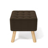 Square Footstool Footrest Pouffe Linen/Velvet/PU Leather Padded Children Seat