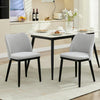 2-Piece Dining Chairs w/ Linen or Velvet Padded Seats, Wood Legs+High Back