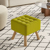 Square Footstool Footrest Pouffe Linen/Velvet/PU Leather Padded Children Seat