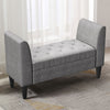 Modern Rolled Arm Bed End Bench Storage Box Footstool Bedroom Footrest Wood Legs