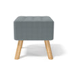 Square Footstool Footrest Pouffe Linen/Velvet/PU Leather Padded Children Seat