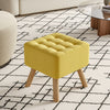Square Footstool Footrest Pouffe Linen/Velvet/PU Leather Padded Children Seat