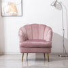 Velvet Scallop Shell Back Tub Chair Armchair Dressing Sofa Stool Bedroom Lounge