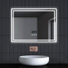 Bathroom LED Mirror Illuminated Demister Touch Bluetooth Clock 3 light Colors
