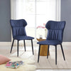 Set of 2 Faux Leather/Suede Dining Chairs Metal Legs Reception Restaurant Chair