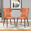 Set of 2 Faux Leather/Suede Dining Chairs Metal Legs Reception Restaurant Chair