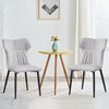 Set of 2 Faux Leather/Suede Dining Chairs Metal Legs Reception Restaurant Chair