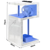 High Gloss Side Coffee Table 2 Tier Bedside End Table With LED Light Living Room