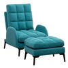 Upholstered Velvet Armchair Recliner Sleep Sofa with Footrest Stool Lounge Chair