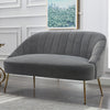 Velvet Upholstered Oyster Armchair Tub Chair Scallop Back 2 Seater Loveseat Sofa